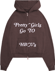 Brown Zip Up Pretty Girls - Hoodie